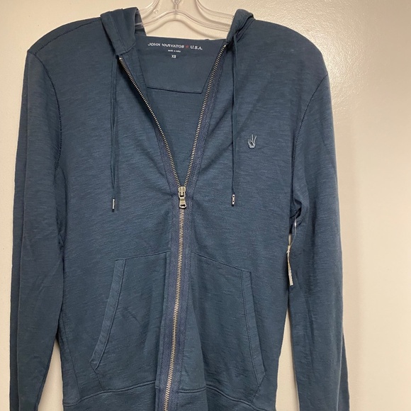 JOHN VARVATOS teal hoody, size XS - Picture 1 of 4